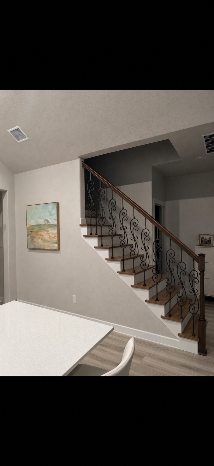 Custom iron staircase — After