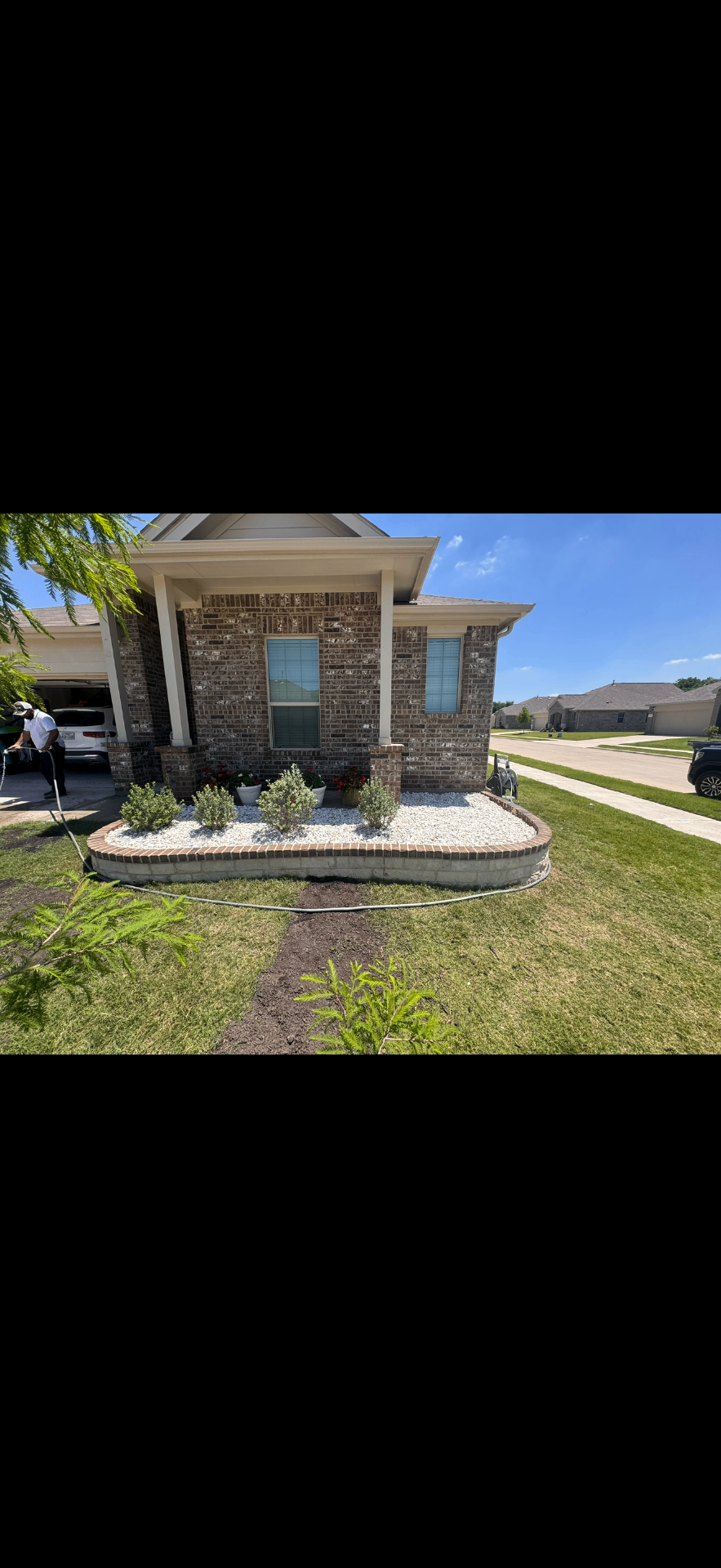 Front yard landscaping & flower bed